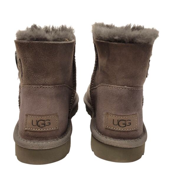 New In Box UGG Australia Women's Mini Bailey Button II Boot Gray Size 6 - Picture 4 of 6